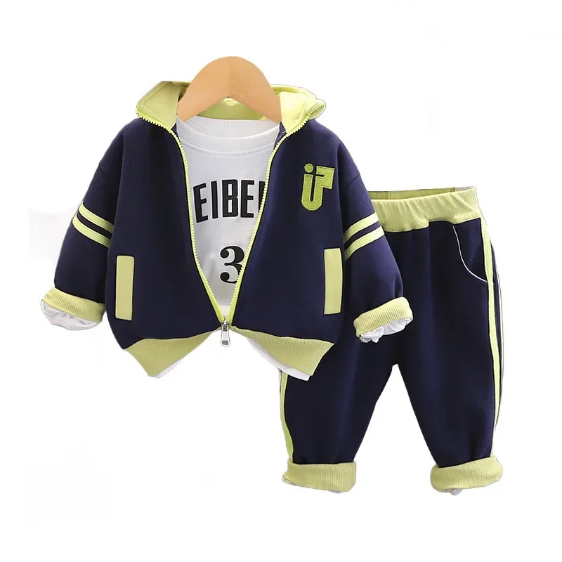 

Boutique Baby Boy Spring Clothes 2024 Fall Childrens Sporty Letter Long Sleeve Jackets + T-shirts + Pants Boys Outfits Kids Set