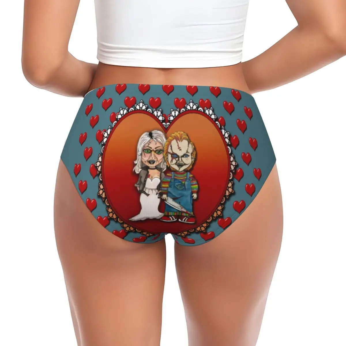 Custom Womens Cartoon Chucky Child's Play Panties Underwear Female Comfort Horror Movie Good Guys Briefs Underpants