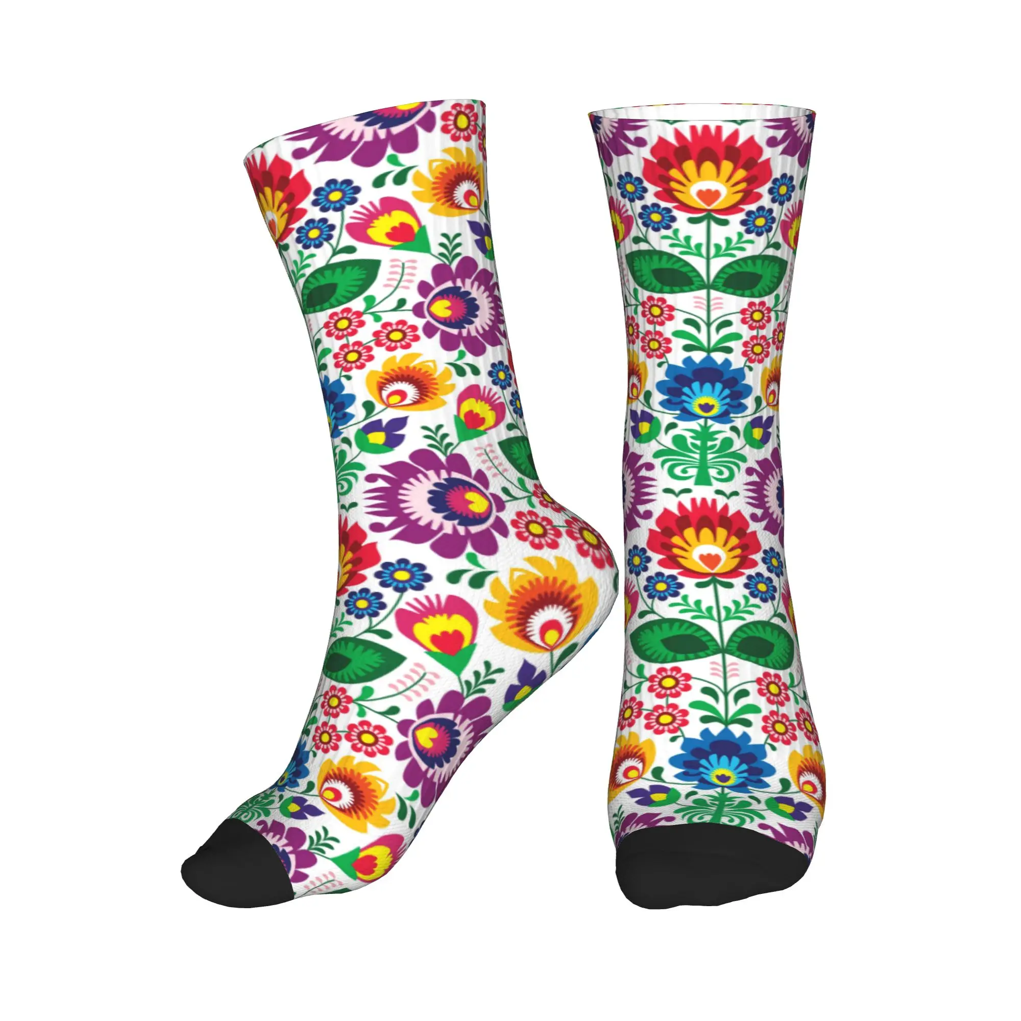 

Cool Mens Colourful Flowers Polish Floral Pattern Dress Socks Unisex Comfortable Warm 3D Printing Crew Socks