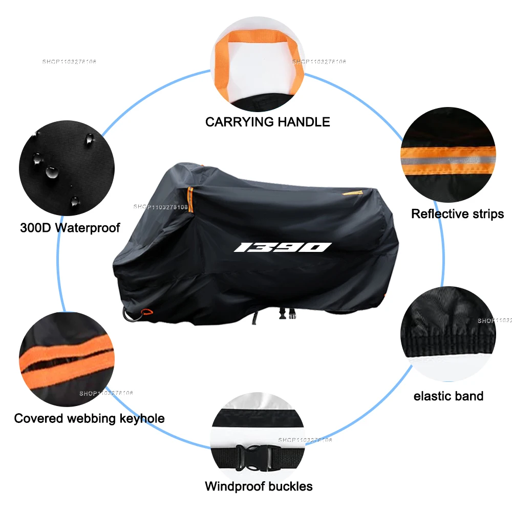 Motorcycle Cover Waterproof Outdoor All Season Dustproof UV Protective Moto Rain Cover for 1390 duke 1390 Super Duke R 2025