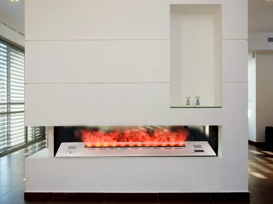 800-2000mm Long High Quality Water Vapor Steam Electric Fireplace with Remote Control Insert Indoor 3D Atomization Steel