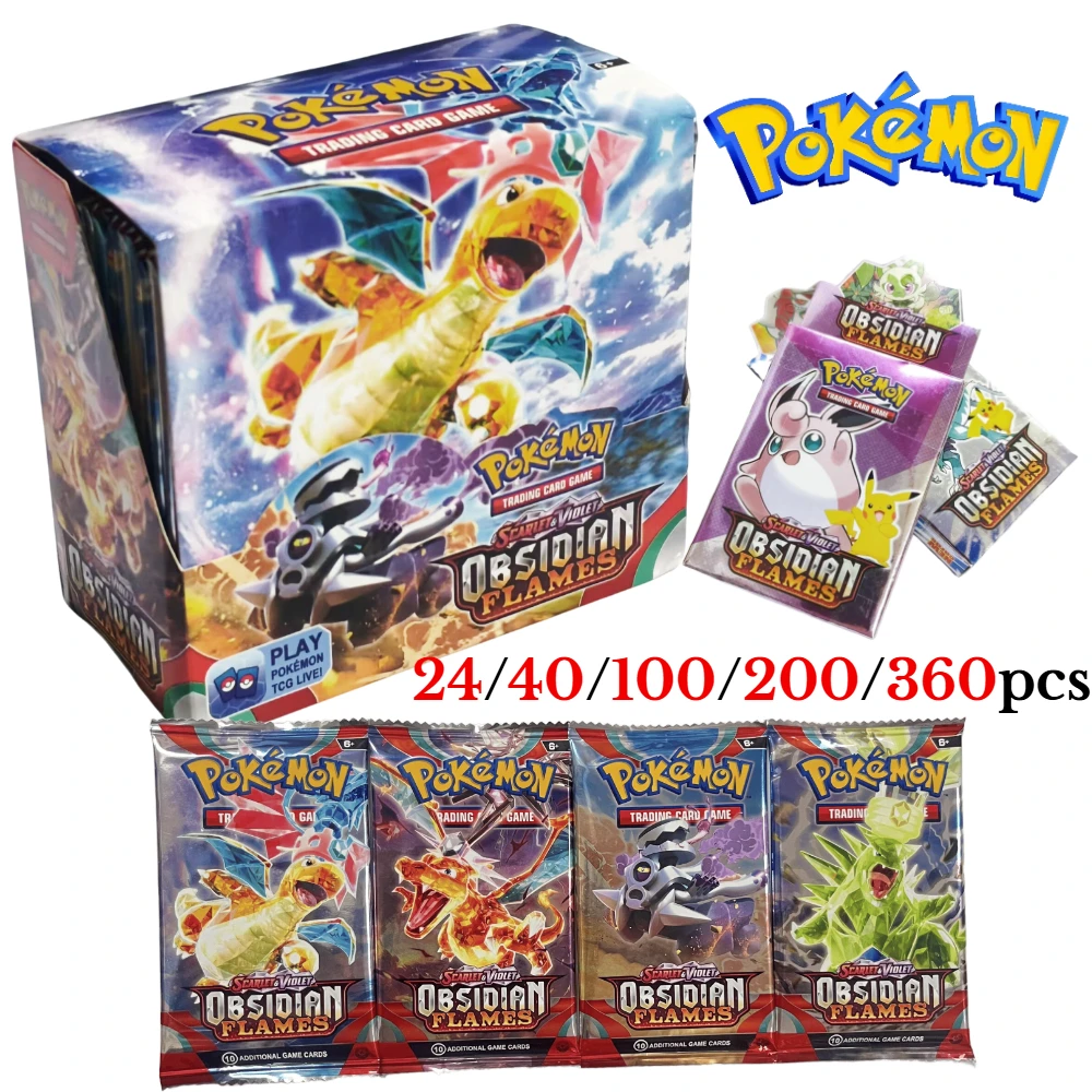

English Pokemon Obsidian Flames Cards of Collection Card Game Toy for Children Trading Cards Chrismas Birthday Gifts