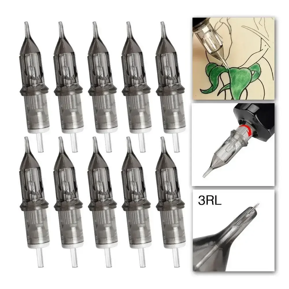 ตลับหมึกแบบผสมดั้งเดิม100ชิ้นเข็มสัก RL RS RM M1 F ทิ้งเข็มสักเพื่อความปลอดภัยสำหรับตลับหมึก