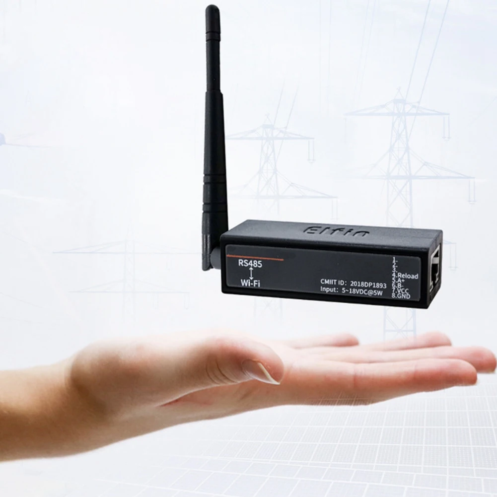 Modbus Protocol Data Transfer Device Server Module Converter, Porta Serial, RS485 para Wi-Fi, Elfin-EW11A-0