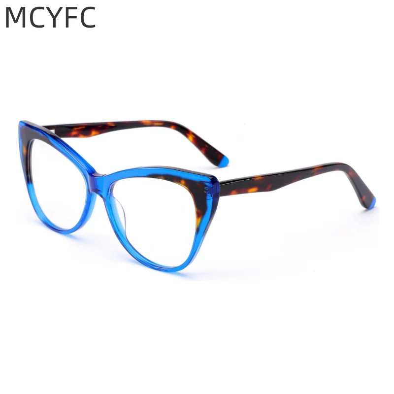 

MCYFC Lightweight Glasses Frame for Women Acetate Material Hand Made Custome Retro Eyeglasses Men Prescription Eyewear Frames