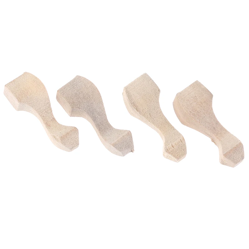 4Pcs/set Dollhouse Miniature Wooden Tea Table Cabinet Sofa Legs Model 1/12 Mini DIY Making Accessories Toys