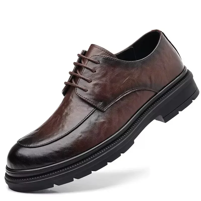 

Men's shoes new spring and autumn British style leather shoes men's business dress big head cowhide work non-slip casual shoes