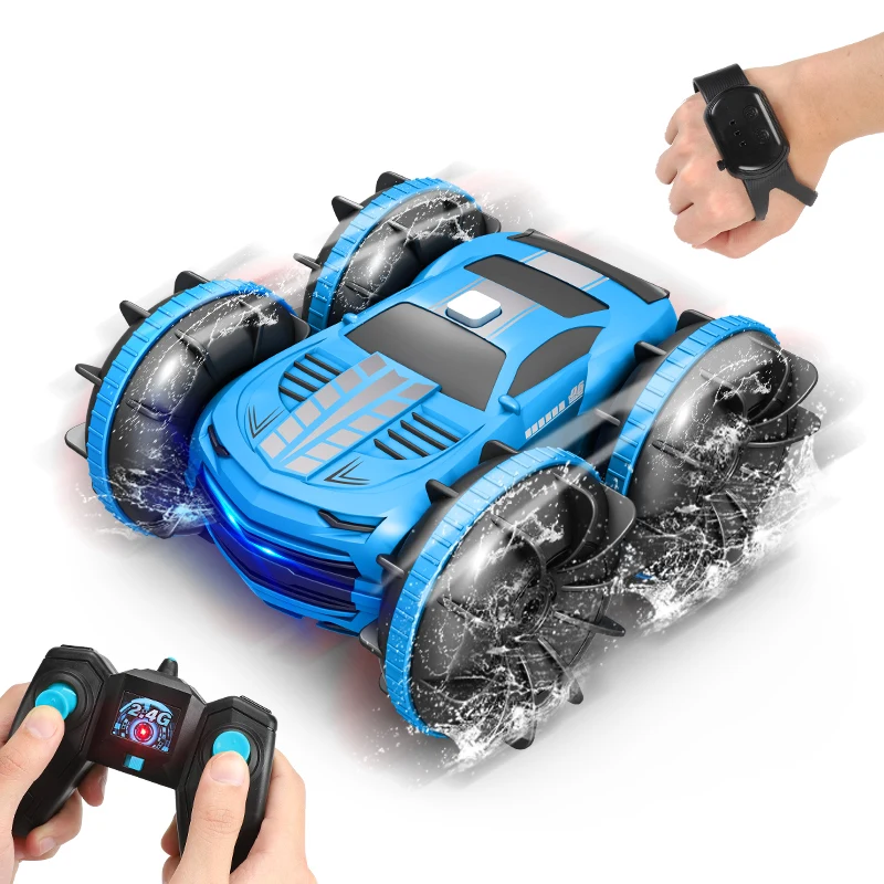 2in1 RC 자동차 2.4GHz 원격 제어 보트 방수 무선 제어 스턴트 자동차 4WD 차량 소년을 위한 모든 지형 해변 풀 장난감, RC 자동차, 무선 조종 보트, 원격 조종