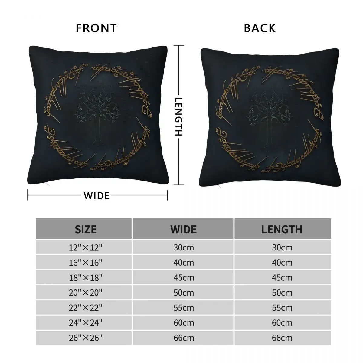L-Lords Of The R-Rings Middle Earth Pillow Cover Kawaii Pillow Case Cushion Cover Pillowcases For Office Car Home Decorative