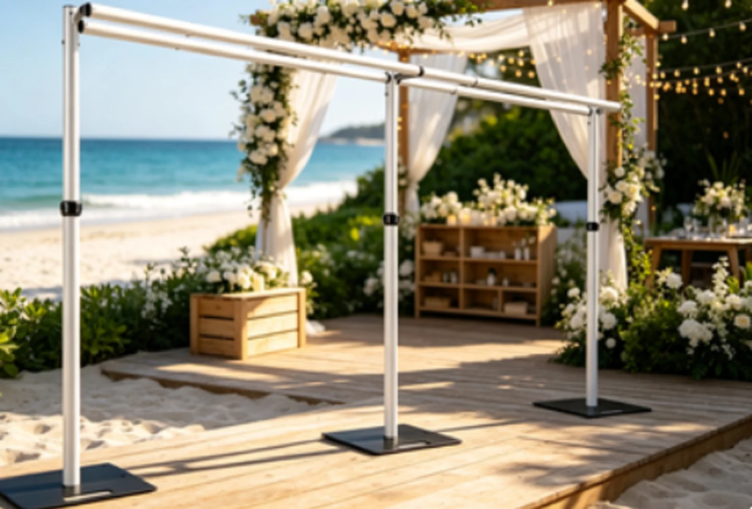 10x20FtWedding Party Store Stor Double Crossbar Pipe And Drape Stand Kit Adjustable Banner Backdrop for Events Exhibitions Party