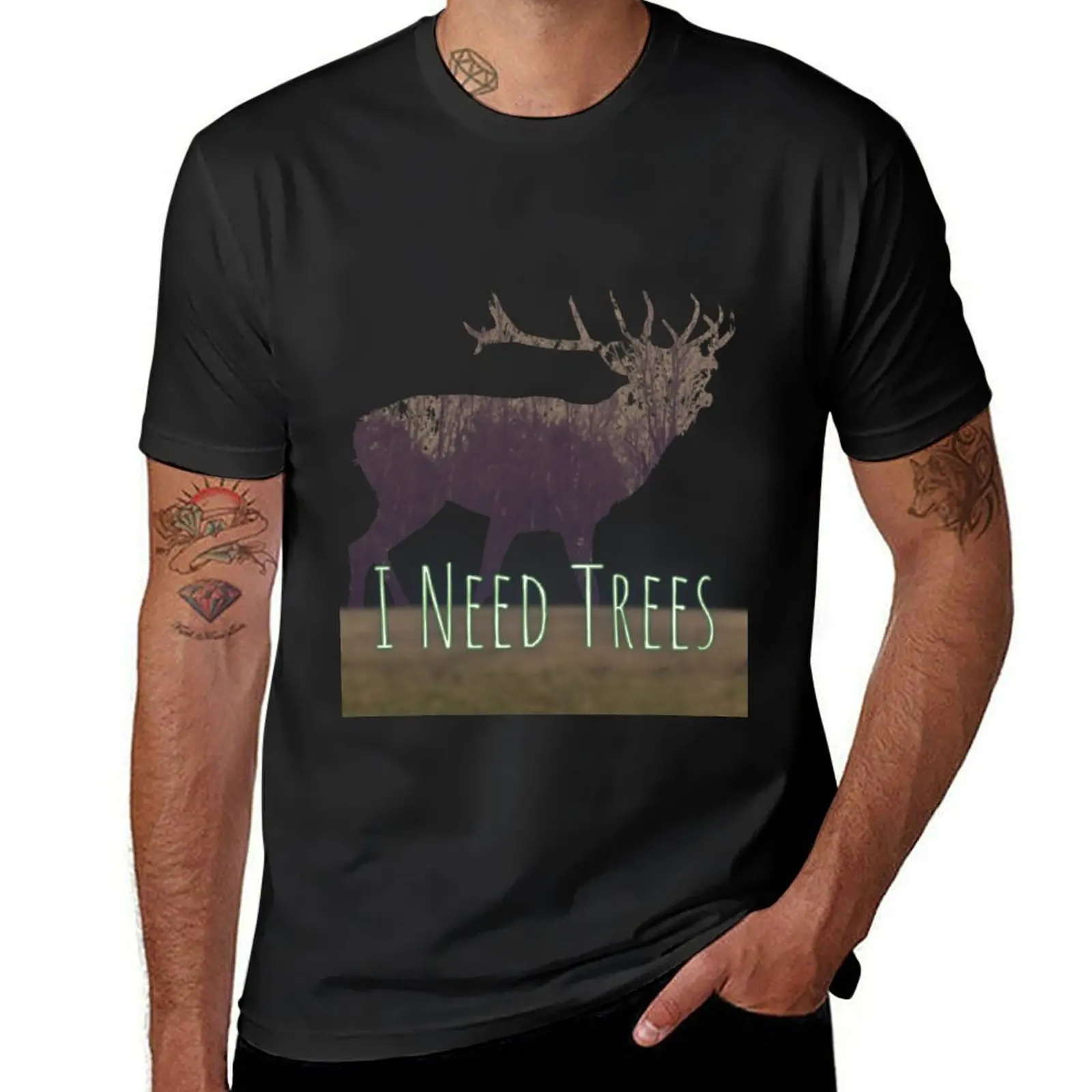 I NEED TREES T-Shirt cute tops summer top Short sleeve tee men