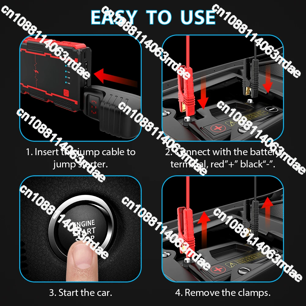 Utrai Jump Starter Car Battery Booster 1000A Peak Current Auto Emergency Tools With LED Smart Clamp Vehicle Starting Device OEM