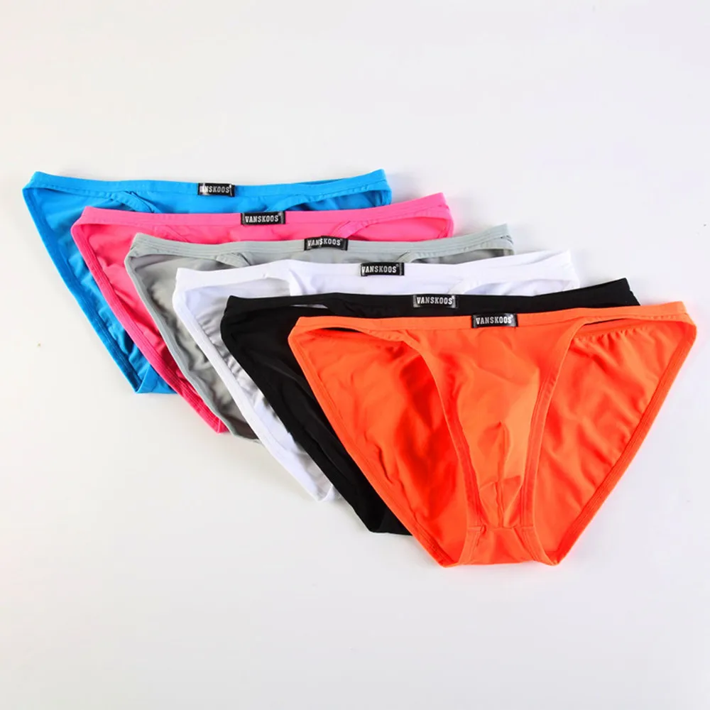 sexy Short Panty Briefs Men Briefs Ice Silk Men's Underwear Comfy Briefs Narrow Side Sports Shorts M 2XL