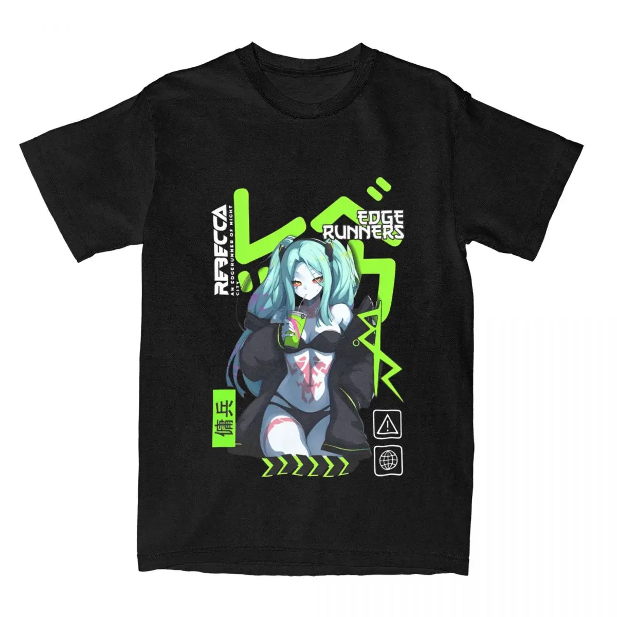 Man T-Shirt Rebecca Cyber City Edged Runners T-Shirts Trending Summer Tee Shirt Y2K Funny Pattern Cotton Breathable Top