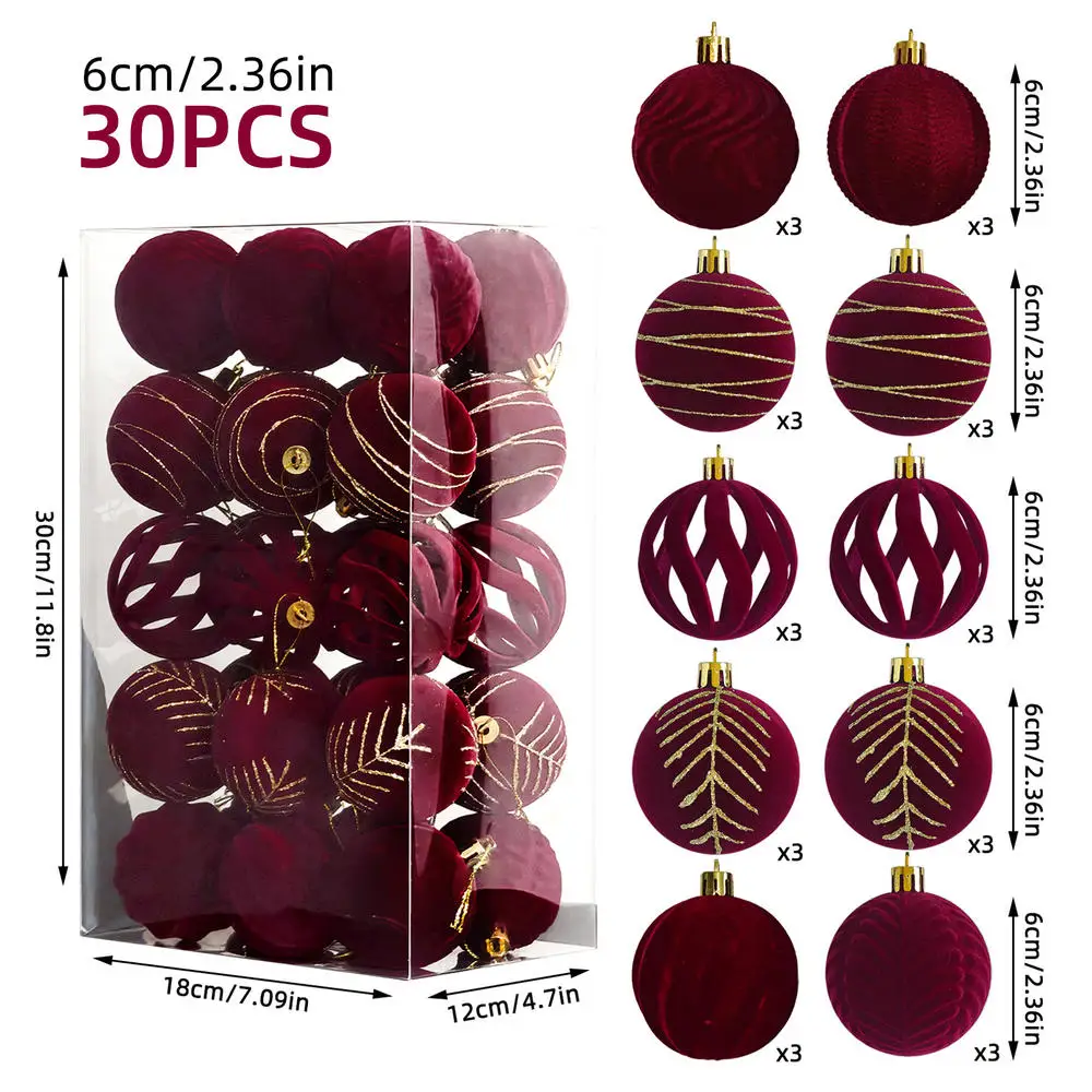 Lot De 2 Boules De Noël élan Wapiti - Ornements Suspendus Cerf Rouge & Or Pour Sapin Festif