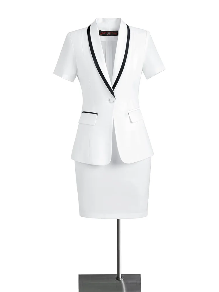 Short Sleeve Business Suit Women's Summer Reception Jewelry Shop Workwear Suit Tea House Foot Bath Club Work Uniforms