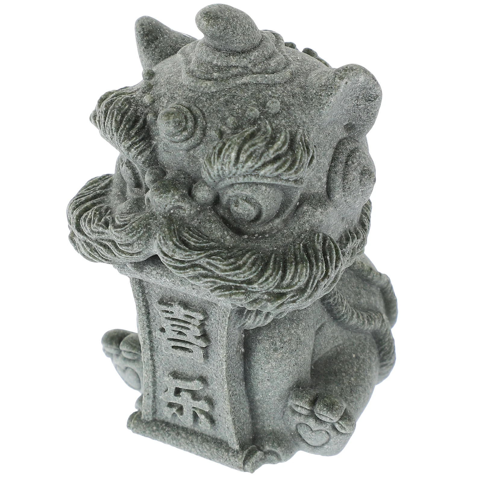 

Stone Lion Desktop Tea Pet Resin Figurine Statue Indoor Decor Craft Vintage Gray Mini Size Auspicious Chinese Style H made