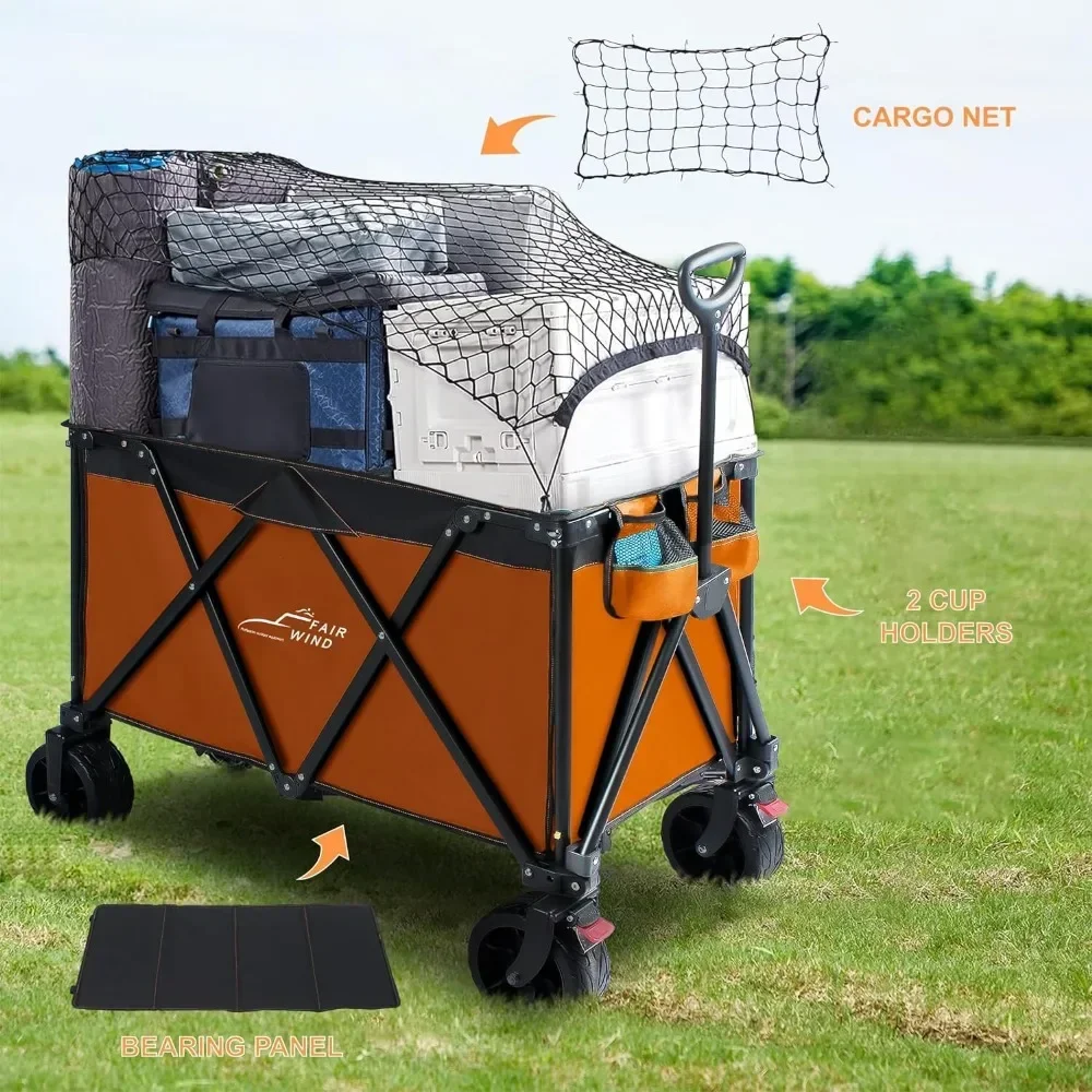 Garden Cart, 400L Large Capacity Folding Double Decker Wagon, 54