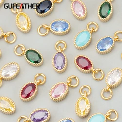 GUFEATHER ME91,jewelry accessories,18k gold rhodium plated,copper,nickel free,zircon,diy pendants,charms,jewelry making,6pcs/lot