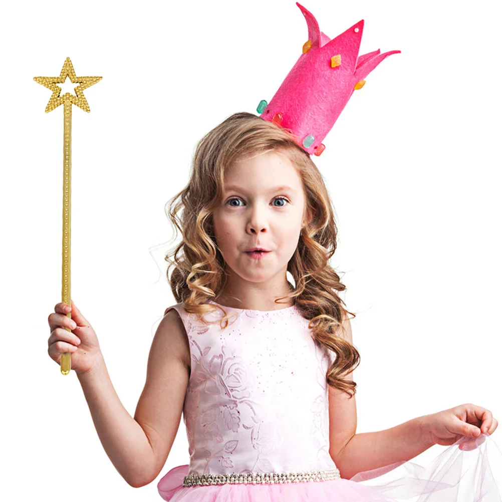 2 個のスターワンド妖精コスプレ小道具光沢のあるゴールデンエンジェル妖精子供パフォーマンスパーティーの装飾ギフト女の子のため