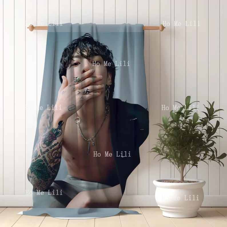 Jungkook Sleeve Tattoo Photo Blanket Seven Jk Merch Jungkook Decor Army Fan Gift Funny