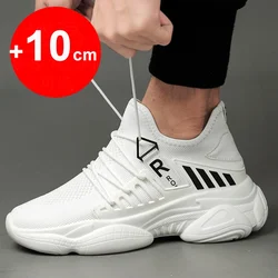 Men elevator shoes breathable casual hidden heels 10cm 8cm 6cm height increasing shoe heighten increase men's sneaker Tenis 2024