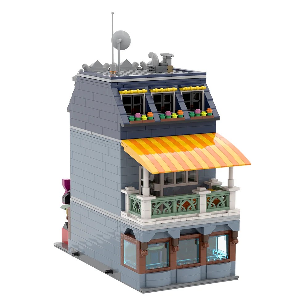 

Gobricks MOC City Street View Little Bookshop Building Blocks Model Book huse Architecture Bricks Assembled Toy Children Gift