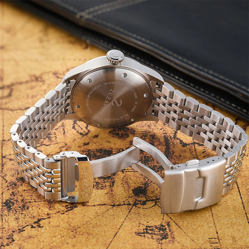 ZEZAME Watch Bracelet High Quality 7 Links 316L Solid Stainless Steel Watch Parts 20mm 18MM Brushed Clasp For ZE-24007