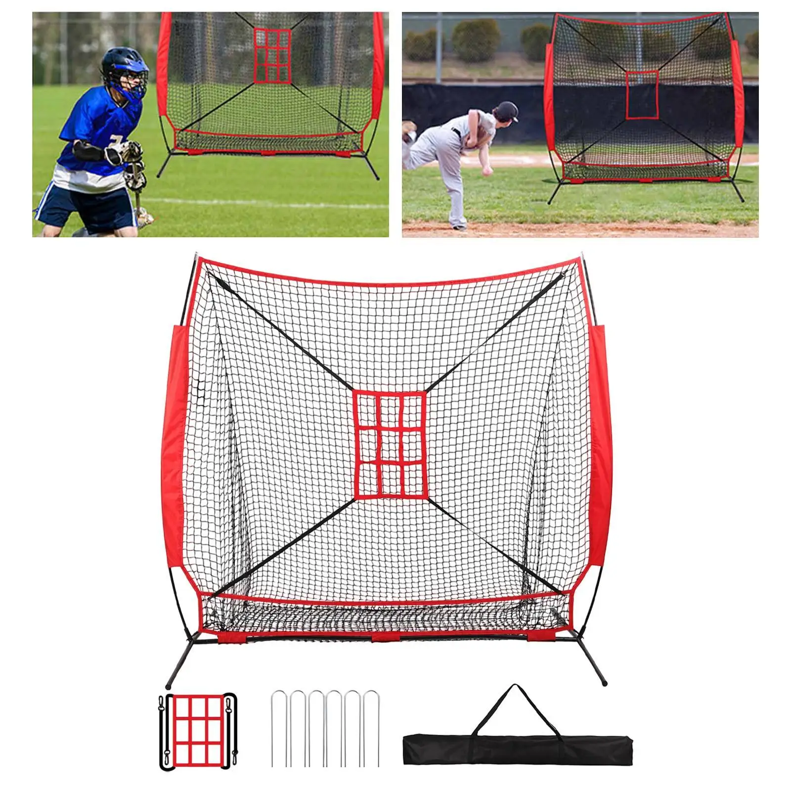 

Сменная сетка для бейсбола, сетка для софтбола, 83 x 83 дюйма, профессиональные тренировочные сетки для польового парка, активного отдыха