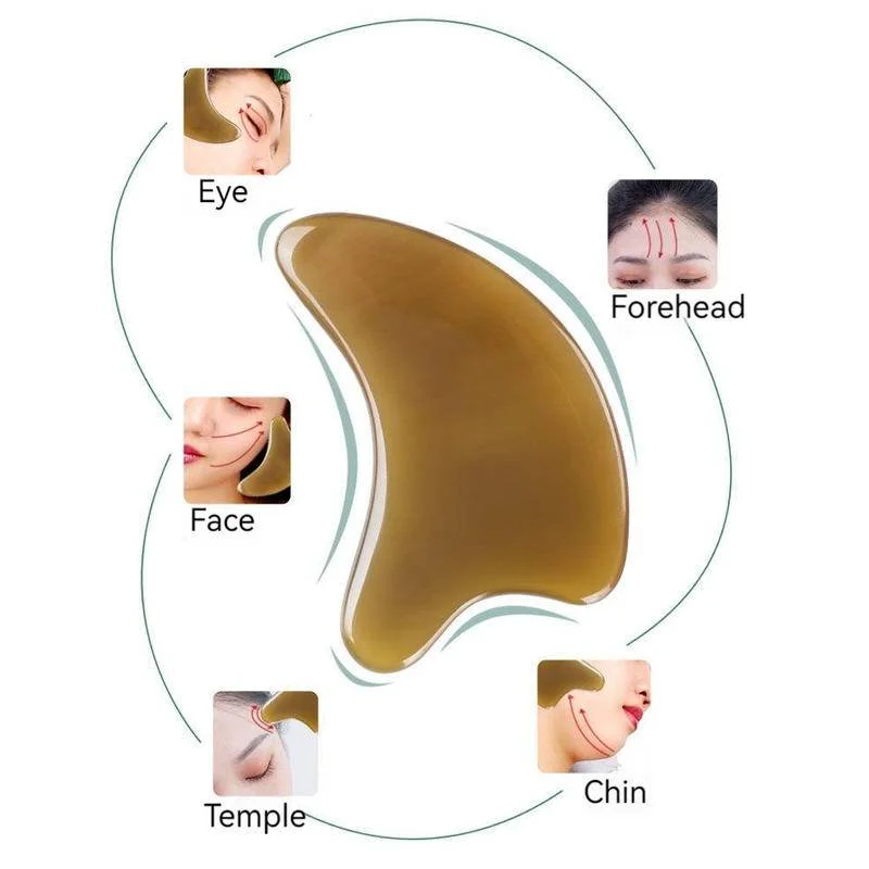 Natural Buffalo Horn Scraping Board Handmade Gua Sha Massage Tool for Face Eye Body Detoxification SPA Beauty And Skin Care Tool