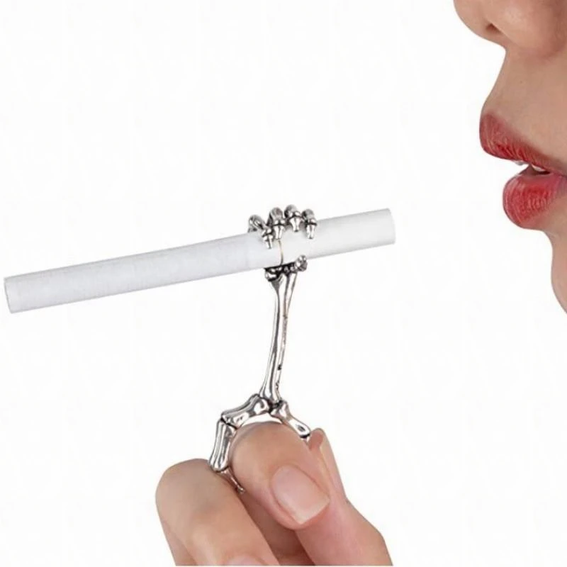 1 Pcs Vintage Rings Cigarette Holder Rack Metal Finger Clip Smoke Cool Gadgets For Man Gifts Smoker Tools Smoking Accessories