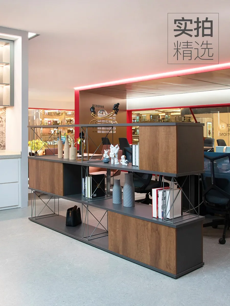 Industrial style, office screen, partition wall, bookcase, porch, storage, flower stand, hollow, Nordic style furniture