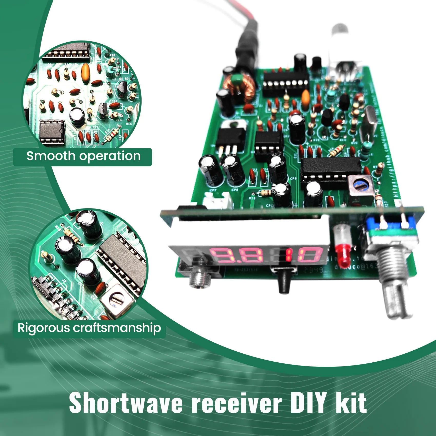 3-23Mhz AM Radio Shortwave Receiver Short Wave Broadcast Signal PLL Receive DIY Kit LED Digital Display Frequency-TCES