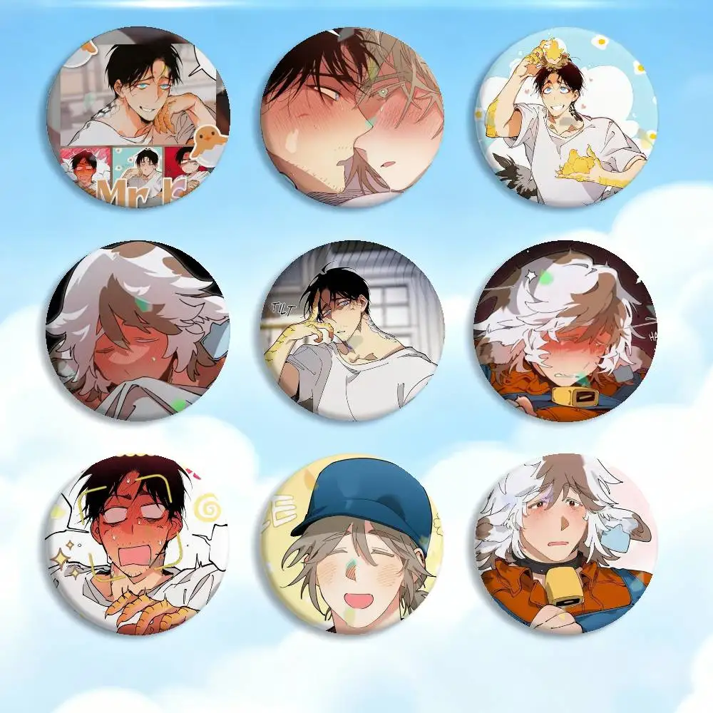 

COOL M-Manhwa Mr As Farm Badges Creative Tinplate Button PinsBrooch Badge Clothes Backpack