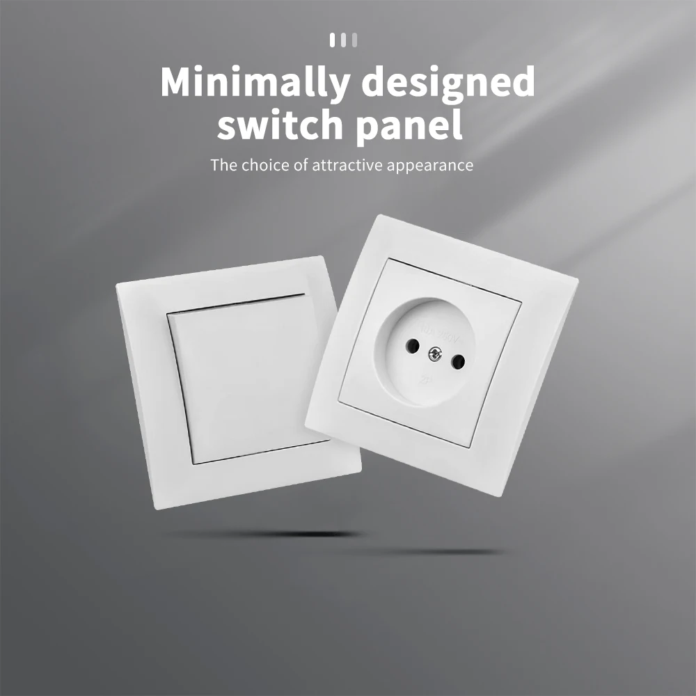 الأبيض الاتحاد الأوروبي القياسية لهب الطلاء البلاستيك غير الأرض منافذ كهربائية المقابس المقبس التيار المتناوب 250 فولت الكلاسيكية الجدار جزءا لا يتجزأ من المقبس