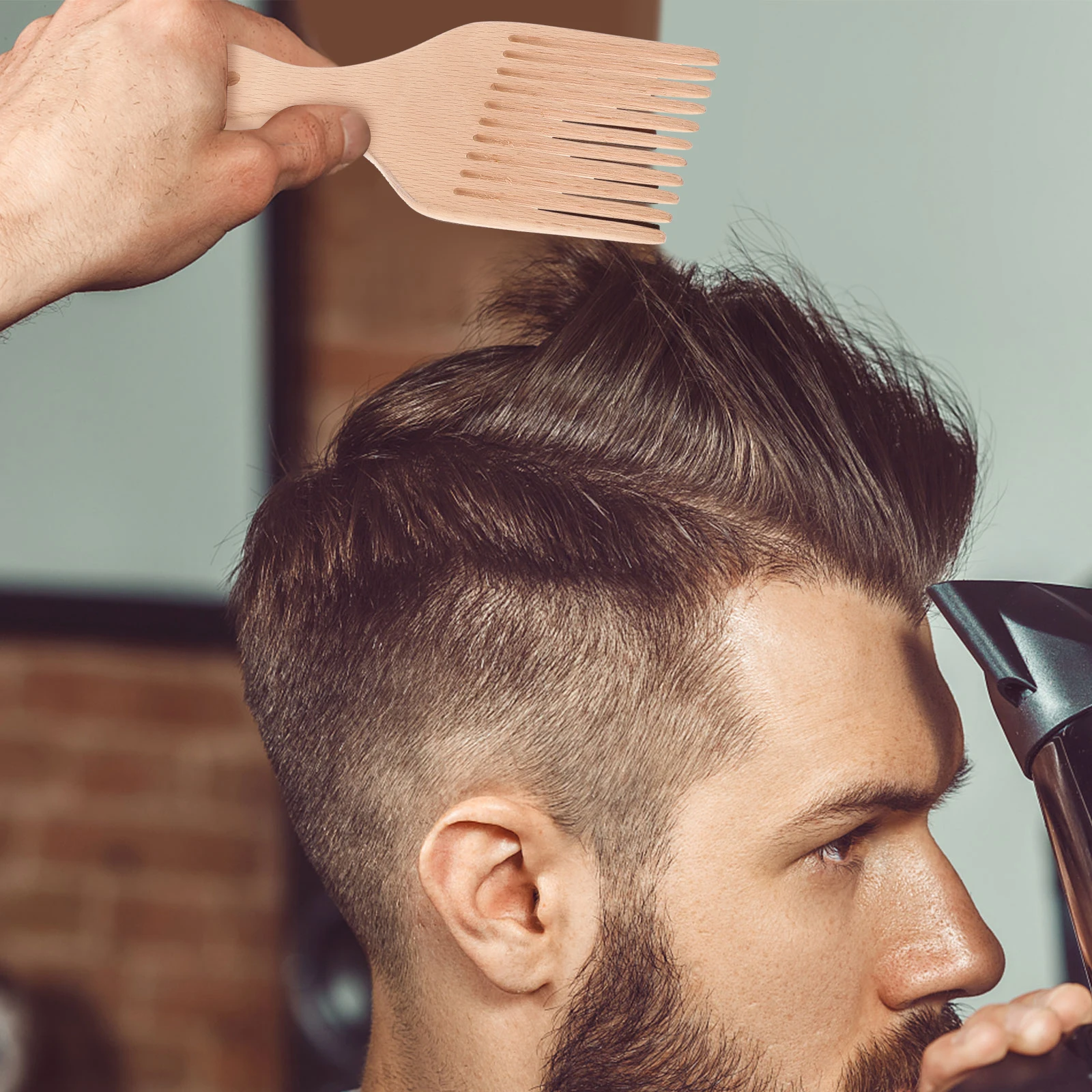 

1pcs Durable Wide Tooth Wooden Comb Long Hair Pick Non-Static Smooth Afro Hair Lift Tool For Women Men Wood Grooming