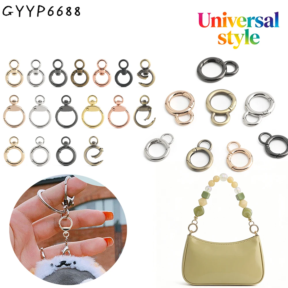 10/30/100PCS 16-23mm Metal Swivel Lobster Spring Openable O Ring For Keyring Luggage Pendant Dog Chain Snap Clasp Accessories