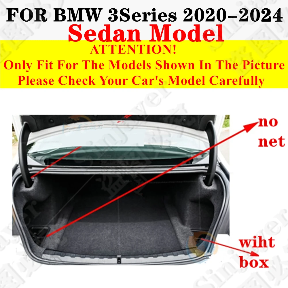 High Side Car trunk mat for BMW 3 Series Sedan 2024 2023 2022 2021 2020 Tail Boot luggage Pad Rear Cargo Liner Vehicles Carpet