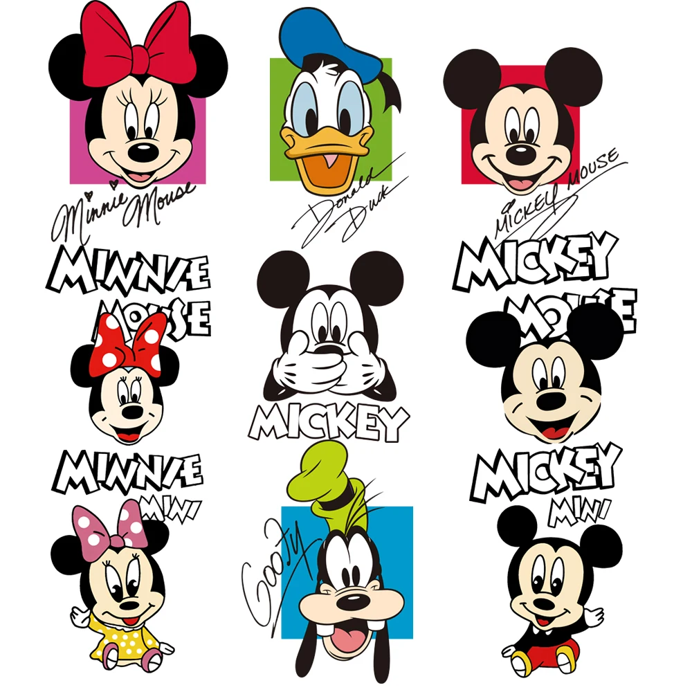 

Cute Mickey Mouse and Friends Patches Fashion Iron-on Transfers for Clothing Heat Transfer Stickers Girls Boys Patch on Clothes