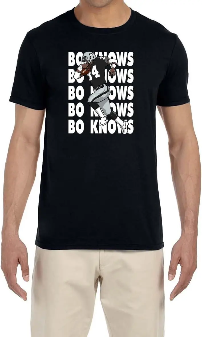 Las Vegas Bo Knows Text Pic Tees High Quality 100%Cotton Short Sleeve