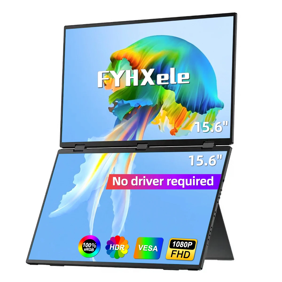 FYHXele Dual Portable Monitor 15.6