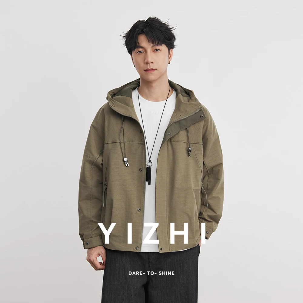 

Новая мужская легкая куртка с капюшоном для путешествий, рабочая одежда, уличный стиль, премиум-класс, трендовая, весна-осень 2026