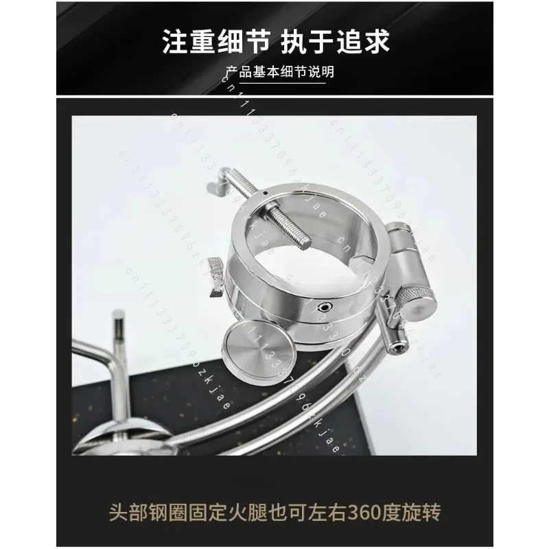 Full Stainless Steel Ham Rack Marble Base Adjustable Height 360° Rotating Ham Holder