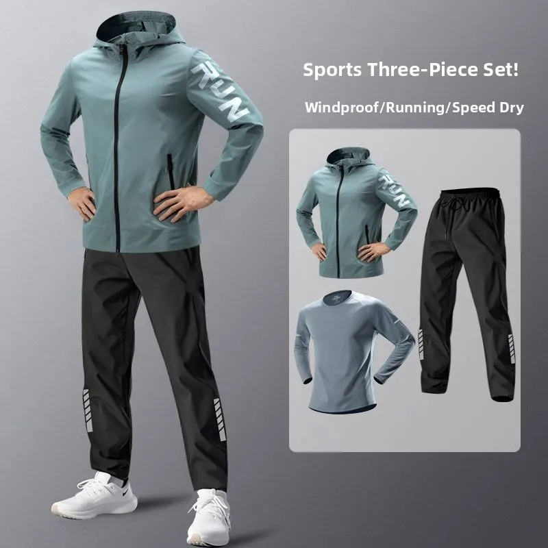 

Мужской спортивный тренировочный костюм Walker op Men's: быстросохнущая куртка для бега и баскетбола, одежда для утренних тренировок