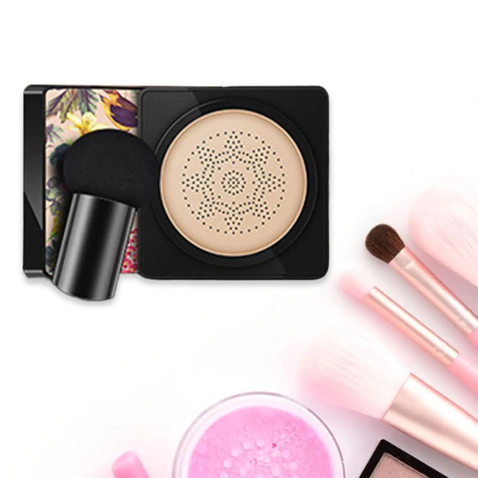 كريم أساس BB Glow للمكياج على شكل رأس الفطر، تغطية طويلة الأمد غير لامعة لتصحيح صبغ الوجه للنساء