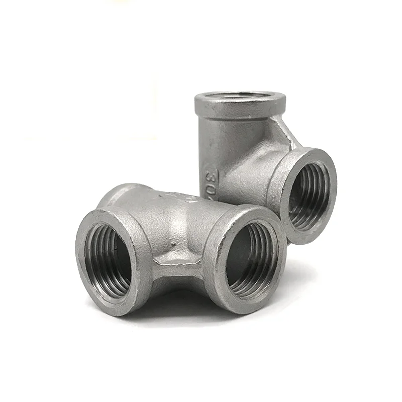5pcs/10pcs Female Threaded Tee Connector Three-Way Pipe Fitting for Plumbing And Construction - Standard Size