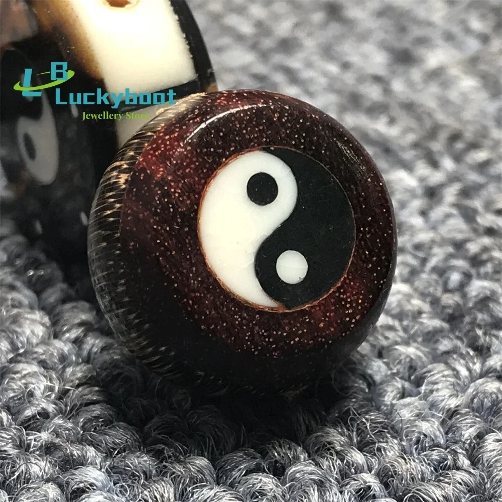 Golden Silk Bamboo Tai Chi Bagua Small Yin Yang Drum Pendant Weathered Bodhi Back Cloud Accessories