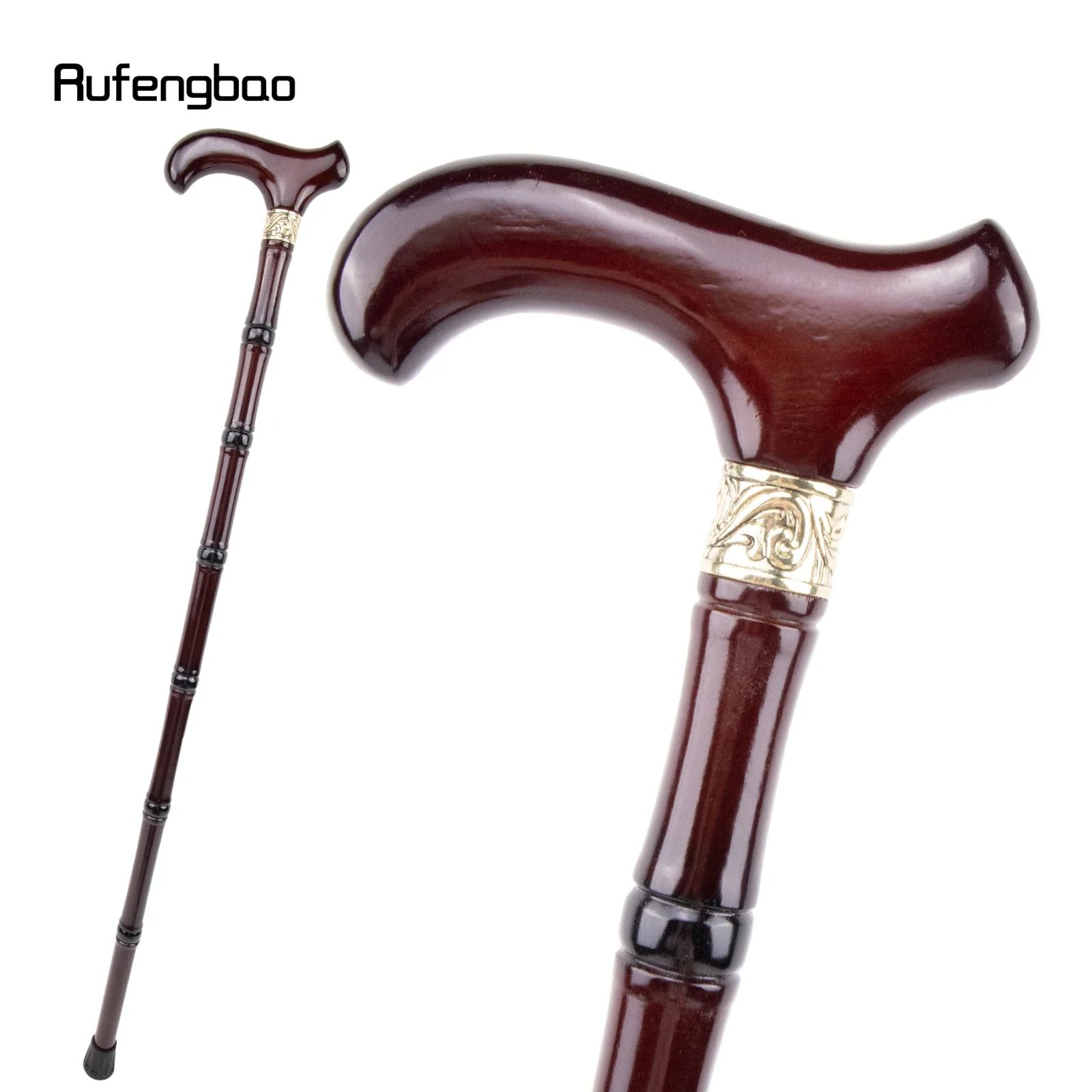 

Red Wooden Single Joint Fashion Walking Stick Decorative Cospaly Cane Halloween Mace Crutch Wand Crosier 92cm