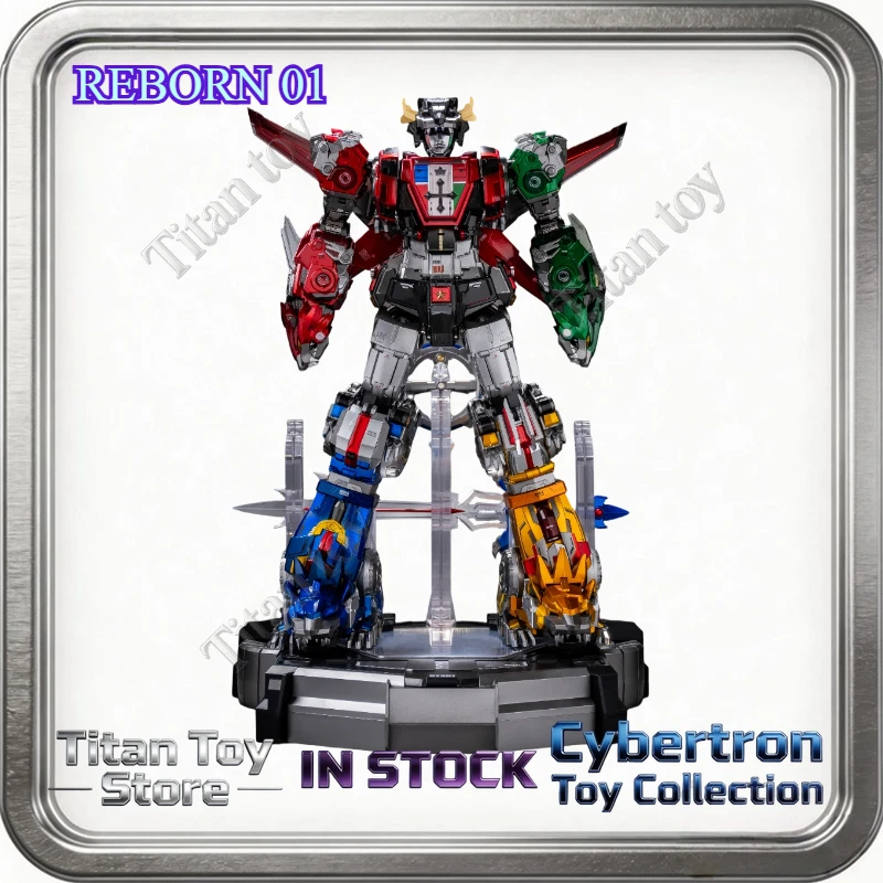 

In Stock Reignite Beast King Reborn-01 Transformable Combinable Model with LED Base Detachable Alloy Lion Robot Action Figure
