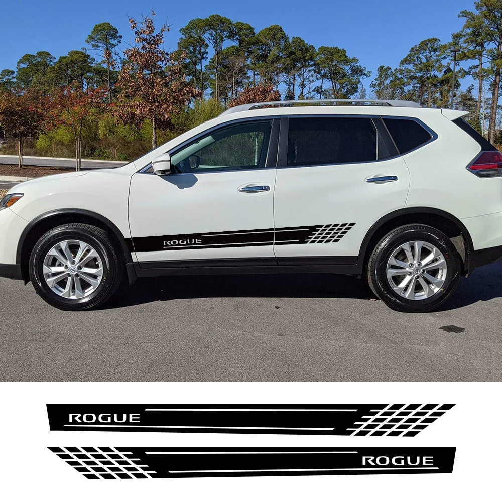 2 قطعة باب السيارة البلاستيكية ملصقات لنيسان روج T32 T33 S35 SV الرسومات سباق الرياضة ضبط اكسسوارات الفينيل فيلم السيارات الجانبية الشارات